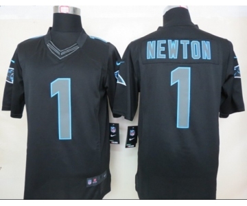 nike nfl jerseys carolina panthers #1 newton black[nike impact limited]