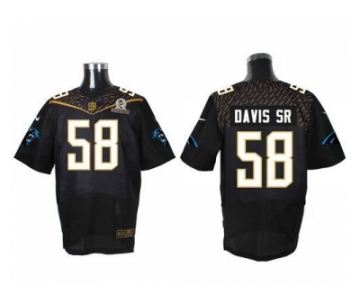 2016 Pro Bowl Nike Carolina Panthers #58 Thomas Davis Sr Black Jersey(Elite)