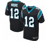 Men's Nike Carolina Panthers #12 DJ Moore Elite Black Team Color NFL Jersey