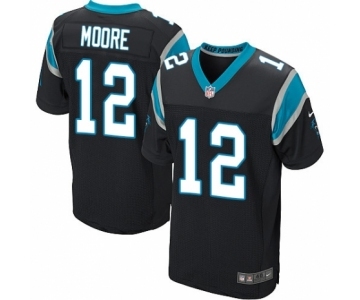 Men's Nike Carolina Panthers #12 DJ Moore Elite Black Team Color NFL Jersey