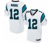 Men's Nike Carolina Panthers #12 DJ Moore Elite White NFL Jersey