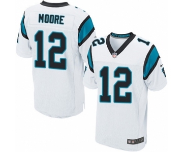 Men's Nike Carolina Panthers #12 DJ Moore Elite White NFL Jersey