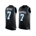 Men's Nike Carolina Panthers #7 Harrison Butker Elite Black Player Name & Number Tank Top NFL Jersey