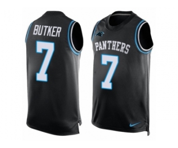 Men's Nike Carolina Panthers #7 Harrison Butker Elite Black Player Name & Number Tank Top NFL Jersey