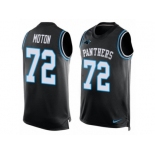 Men's Nike Carolina Panthers #72 Taylor Moton Elite Black Player Name & Number Tank Top NFL Jersey