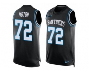 Men's Nike Carolina Panthers #72 Taylor Moton Elite Black Player Name & Number Tank Top NFL Jersey