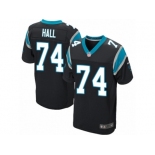 Men's Nike Carolina Panthers #74 Daeshon Hall Elite Black Team Color NFL Jersey