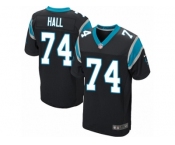 Men's Nike Carolina Panthers #74 Daeshon Hall Elite Black Team Color NFL Jersey