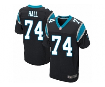 Men's Nike Carolina Panthers #74 Daeshon Hall Elite Black Team Color NFL Jersey