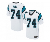 Men's Nike Carolina Panthers #74 Daeshon Hall Elite White NFL Jersey