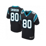 Men's Nike Carolina Panthers #80 Scott Simonson Elite Black Team Color NFL Jersey