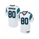 Men's Nike Carolina Panthers #80 Scott Simonson Elite White NFL Jersey