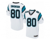 Men's Nike Carolina Panthers #80 Scott Simonson Elite White NFL Jersey