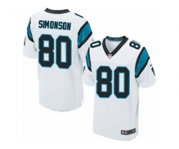 Men's Nike Carolina Panthers #80 Scott Simonson Elite White NFL Jersey