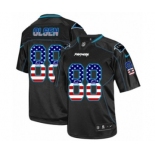 Men's Nike Carolina Panthers #88 Greg Olsen Elite Black USA Flag Fashion NFL Jersey