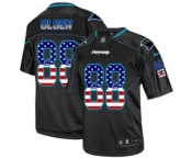 Men's Nike Carolina Panthers #88 Greg Olsen Elite Black USA Flag Fashion NFL Jersey