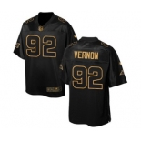 Men's Nike Carolina Panthers #92 Vernon Butler Elite Black Pro Line Gold Collection Super Bowl 50 Bound NFL Jersey