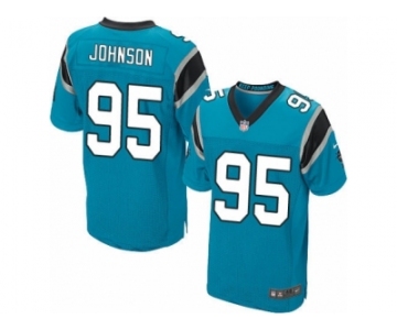 Men's Nike Carolina Panthers #95 Charles Johnson Elite Blue Alternate NFL Jersey