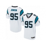 Men's Nike Carolina Panthers #95 Charles Johnson Elite White NFL Jersey