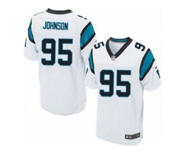 Men's Nike Carolina Panthers #95 Charles Johnson Elite White NFL Jersey