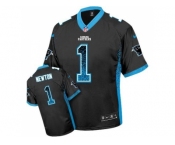 Nike Carolina Panthers #1 Cam Newton Black Team Color Men''s Stitched NFL Elite Drift Fashion Jersey