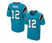 Nike Carolina Panthers #12 DJ Moore Blue Alternate Men Stitched NFL Elite Jersey