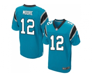 Nike Carolina Panthers #12 DJ Moore Blue Alternate Men Stitched NFL Elite Jersey