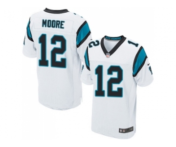 Nike Carolina Panthers #12 DJ Moore White Men Stitched NFL Elite Jersey