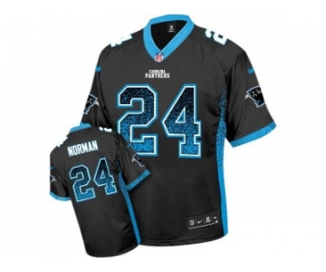 Nike Carolina Panthers #24 Josh Norman Black Team Color Men''s Stitched NFL Elite Drift Fashion Jersey