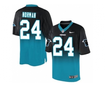 Nike Carolina Panthers #24 Josh Norman BlackBlue Men's Stitched NFL Elite Fadeaway Fashion Jersey