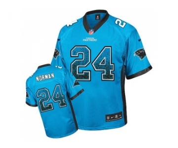 Nike Carolina Panthers #24 Josh Norman Blue JerseyS(Elite Drift Fashion)