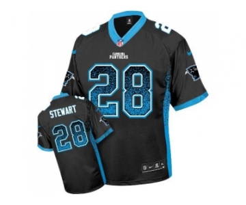 Nike Carolina Panthers #28 Jonathan Stewart Black Team Color Men''s Stitched NFL Elite Drift Fashion Jersey