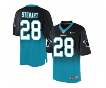 Nike Carolina Panthers #28 Jonathan Stewart BlackBlue Men's Stitched NFL Elite Fadeaway Fashion Jersey