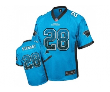 Nike Carolina Panthers #28 Jonathan Stewart Blue Alternate Men's Stitched NFL Elite Drift Fashion Jersey