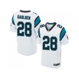 Nike Carolina Panthers #28 Rashaan Gaulden White Men Stitched NFL Elite Jersey