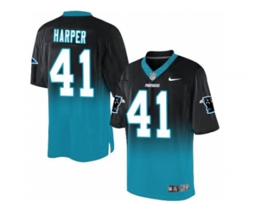 Nike Carolina Panthers #41 Roman Harper BlackBlue Men's Stitched NFL Elite Fadeaway Fashion Jersey