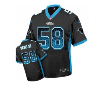 Nike Carolina Panthers #58 Thomas Davis Sr Black Team Color Men''s Stitched NFL Elite Drift Fashion Jersey