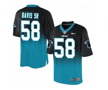 Nike Carolina Panthers #58 Thomas Davis Sr BlackBlue Men's Stitched NFL Elite Fadeaway Fashion Jersey