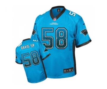 Nike Carolina Panthers #58 Thomas Davis Sr Blue Alternate Men's Stitched NFL Elite Drift Fashion Jersey