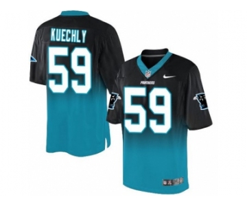 Nike Carolina Panthers #59 Luke Kuechly BlackBlue Men's Stitched NFL Elite Fadeaway Fashion Jersey