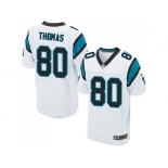 Nike Carolina Panthers #80 Ian Thomas White Men Stitched NFL Elite Jersey