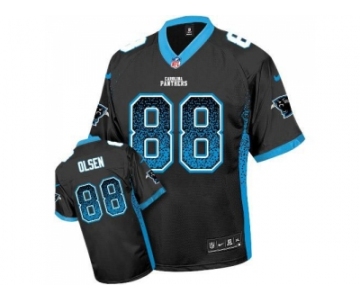 Nike Carolina Panthers #88 Greg Olsen Black Team Color Men''s Stitched NFL Elite Drift Fashion Jersey