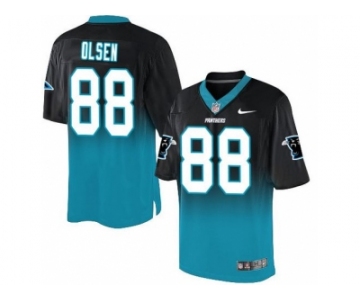 Nike Carolina Panthers #88 Greg Olsen BlackBlue Men's Stitched NFL Elite Fadeaway Fashion Jersey