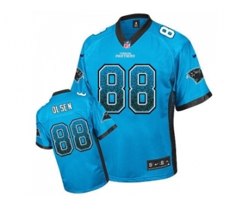 Nike Carolina Panthers #88 Greg Olsen Blue JerseyS(Elite Drift Fashion)