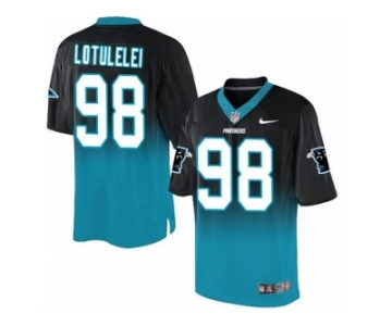 Nike Carolina Panthers #98 Star Lotulelei BlackBlue Men's Stitched NFL Elite Fadeaway Fashion Jersey