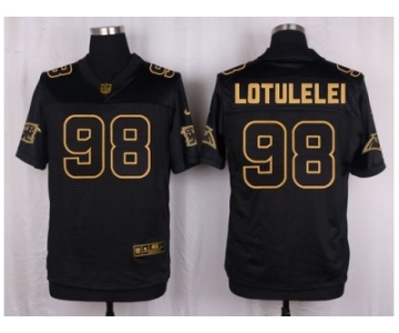 Nike Carolina Panthers #98 Star Lotulelei black Pro Line Gold Collection Jersey(Elite)