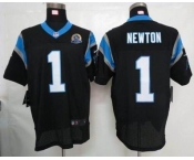 nike nfl jerseys carolina panthers #1 newton black[Elite 50th Patch]