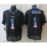 nike nfl jerseys carolina panthers #1 newton black[Elite USA flag fashion]