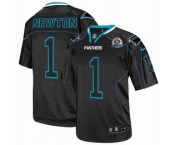 nike nfl jerseys carolina panthers #1 newton black[Elite lights out 50th Patch]