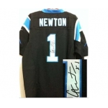 nike nfl jerseys carolina panthers #1 newton black[Elite signature]